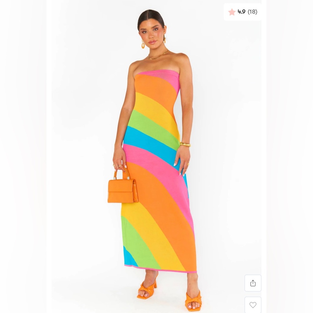 Show Me Your Mumu Island Nights Tube Dress - Salty Rainbow Stripe Knit